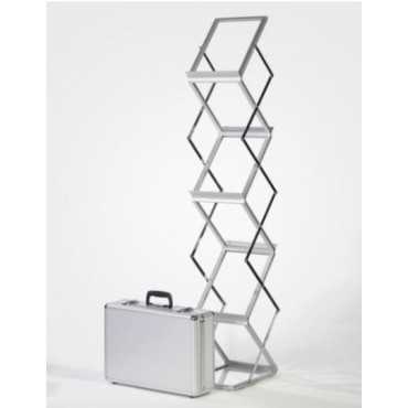 Portafolletos de aluminio con 6 bandejas acrílicas Z| titular del catálogo