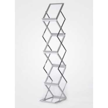 Portafolletos de aluminio con 6 bandejas acrílicas Z| titular del catálogo