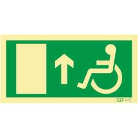 Señal de salida frente a personas con discapacidades o movilidad reducida