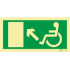 Señal de salida subiendo a la izquierda para personas con discapacidad o movilidad reducida