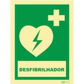 Sinal de DAE / AED (desfibrilhador)