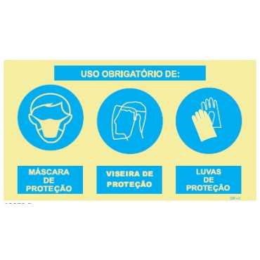 Uso obligatorio de guantes y mascarilla o visera