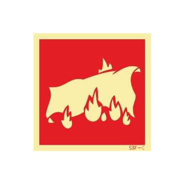 Signo de botón de manta contra incendios 