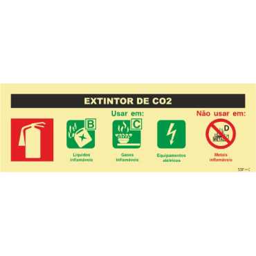 Signo de agente extintor de CO2