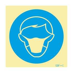 Señal de obligación, máscara contra polvo y humos 