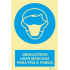 Signo de deber, máscara para polvos y humos con descripción