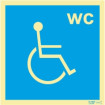 Señal de información, servicios de aseo para usuarios discapacitados