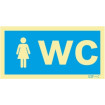 Señal de información, instalaciones sanitarias baño femenino