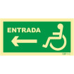 Señal de entrada izquierda para personas con discapacidad o movilidad reducida