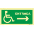 Señal de entrada a la derecha para personas con discapacidad o movilidad reducida