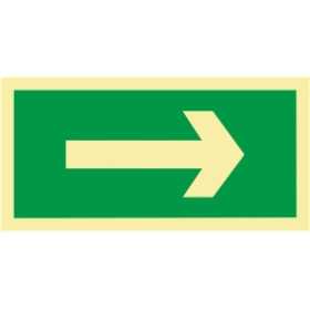 Señal de evacuación, flecha derecha o izquierda