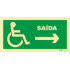 Señal de salida derecha para personas con discapacidad o movilidad reducida