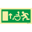 Señal de salida adelante para personas con discapacidad o movilidad reducida