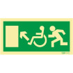 Señal de salida ascendente a la izquierda para personas con discapacidad o movilidad reducida