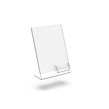 expositor sobremesa con porta tarjetas|display A4 con tarjetero|cajetín|portafolletos con compartimento para folletos