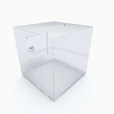 Urna de sugerencias|Caja de ideas|Recolección de opiniones|metacrilato|ierre de guillotina