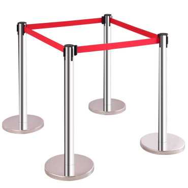 postes delimitadores de filas retráctiles|poste con cinta retráctil|bahías separadoras|cinta separadora de colas| separadores de