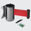 Cinta extensible roja con soporte cromado 3m