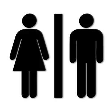 Señal WC - metacrilato negro