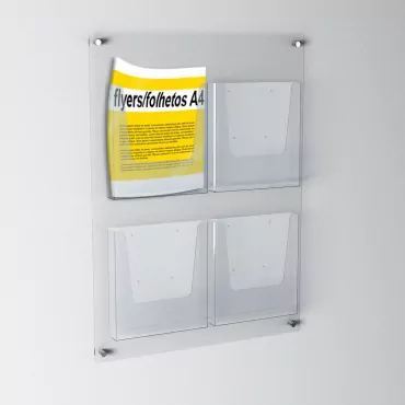 Placa 4 x A4 Porta-folletos