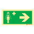 Señalización Fotoluminiscente|Salida de Emergencia|Señalización de Seguridad| Señal de ducha de emergencia a la derecha