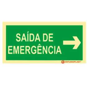 Señalización fotoluminiscente|Salida de emergencia|Señalización de seguridad|Señal de salida de emergencia derecha