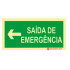 Señalización fotoluminiscente|Salida de emergencia|Señalización de seguridad|Señal de salida de emergencia izquierda