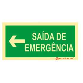 Señalización fotoluminiscente|Salida de emergencia|Señalización de seguridad|Señal de salida de emergencia izquierda