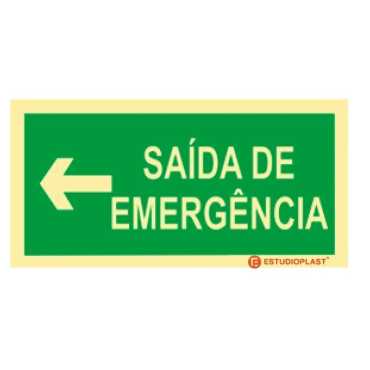 Señalización fotoluminiscente|Salida de emergencia|Señalización de seguridad|Señal de salida de emergencia izquierda