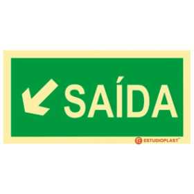 Señalización Fotoluminiscente|Salida de Emergencia|Señalización de Seguridad| Señal de salida diagonal izquierda