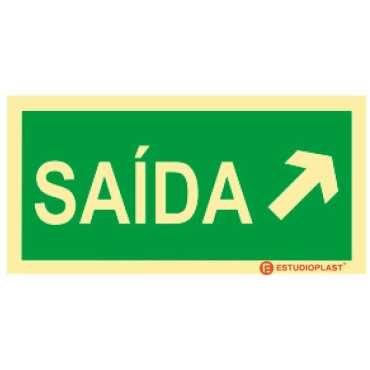 Señalización Fotoluminiscente|Salida de Emergencia|Señalización de Seguridad| Señal de salida diagonal derecha arriba