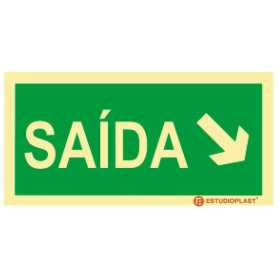 Señalización Fotoluminiscente|Salida de Emergencia|Señalización de Seguridad| Señal de salida diagonal derecha baja