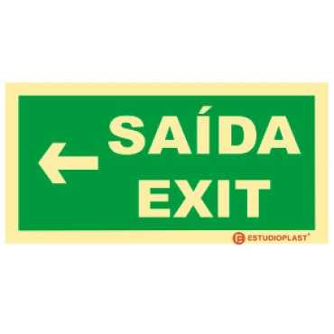 Señalización fotoluminiscente|Salida de emergencia|Señalización de seguridad|Señal de salida/Salida izquierda