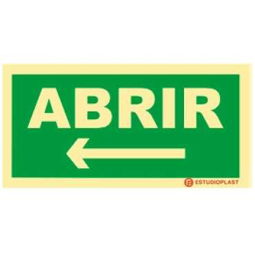 Señalización Fotoluminiscente|Salida de Emergencia|Señalización de Seguridad| Señal abierta izquierda