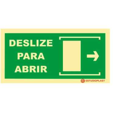 Señalización Fotoluminiscente|Salida de Emergencia|Señalización de Seguridad| Deslice para abrir el letrero