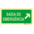 Señalización fotoluminiscente|Salida de emergencia|Señalización de seguridad|Señal de salida de emergencia Ir hacia arriba a la 