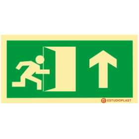 Señalización fotoluminiscente|Salida de emergencia|Señalización de seguridad para puerta de entrada