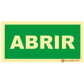 Señalización fotoluminiscente|Salida de emergencia|Señalización de seguridad|Señal abierta