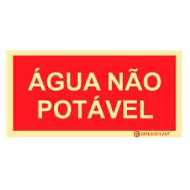 Señalización fotoluminiscente|Salida de emergencia|Señalización de prohibición|Señal de prohibición, Agua no potable