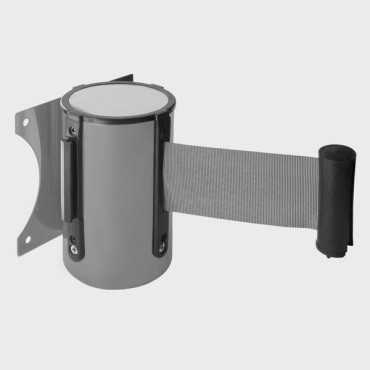 Barrera de pared con cinta retráctil |Barrera de delimitación|Bolardos de seguridad con cinta|Barreras metálicas|Bachuelas retrá