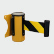 Enrollador de pared amarillo y cinta amarilla/negra de 2m