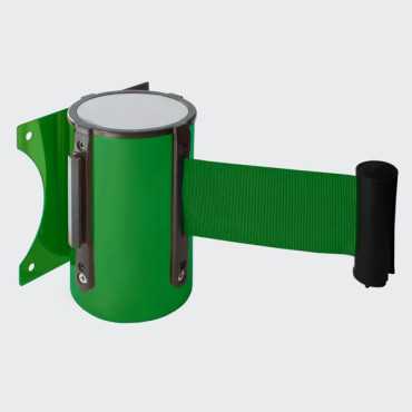 Barrera de pared con cinta retráctil |Barrera de delimitación|Bolardos de seguridad con cinta|Barreras metálicas|Bachuelas retrá