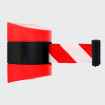 Cinta extensible de seguridad roja y blanca 5m con soporte