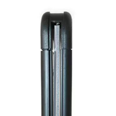 Porta Póster Vertical de Plástico Negro A4 | Porta Póster para postes con cinta extensible | barreras direccionales | Bahías Sep