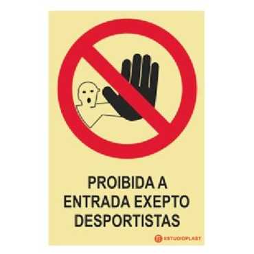 Firmar entrada prohibida excepto atletas