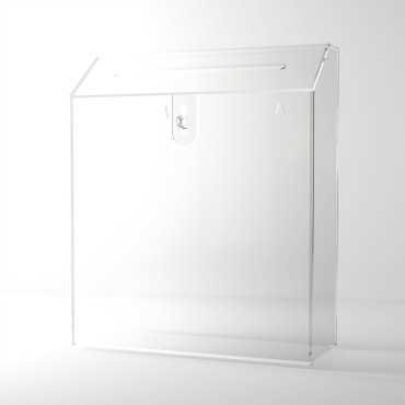 Urna sugerencias|Display para opiniones|sugerencias público|caja de sugerencias|buzón de pared|urna con ranura