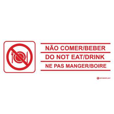 cartel prohibido comer y beber|cartel no comer ni beber|señal de prohibición|señal prohibitiva