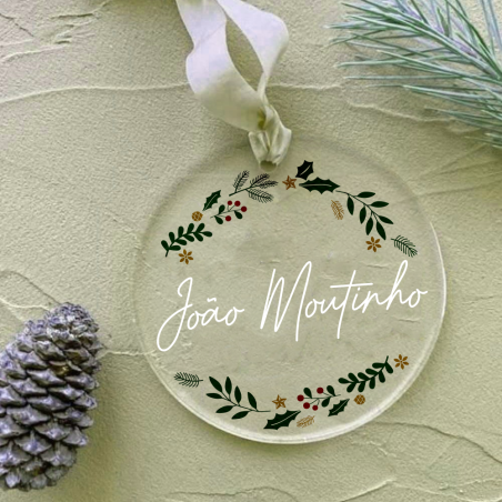 Bola acrílica para árbol de Navidad - Personalizada con nombre | adornos