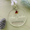 Bola para árbol de navidad en metacrilato- Personalizada con nombre - Gorro de navidad