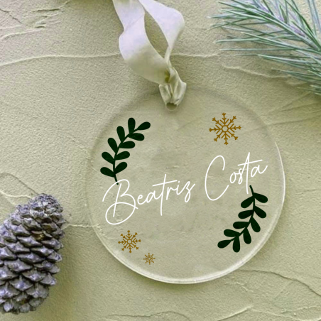 Bola acrílica para árbol de Navidad - Personalizada con nombre | adornos